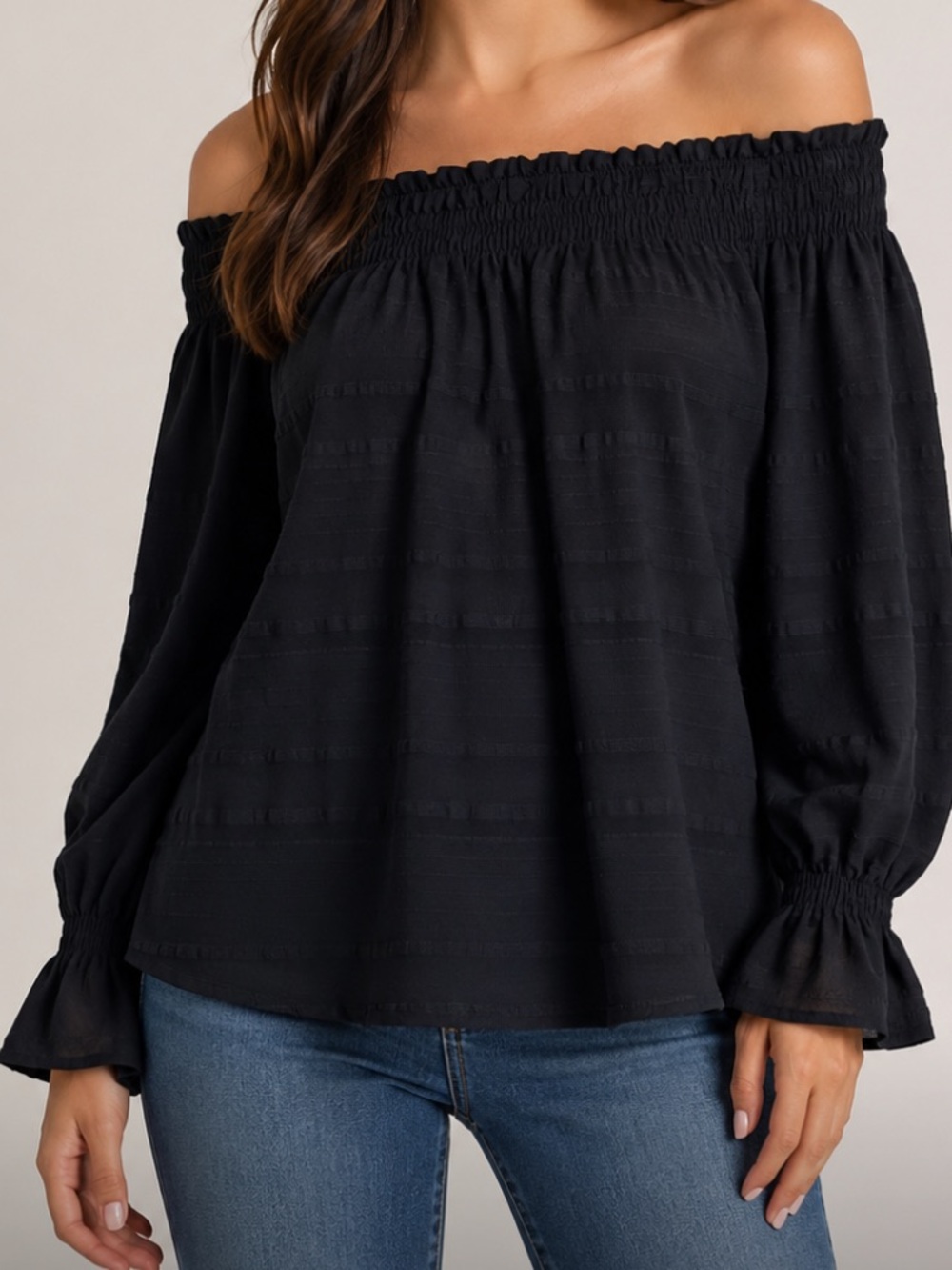 Endless rose spur of the moment textured flowy off shoulder boho blouse sz m